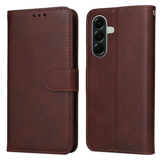Magnet Schutzhülle für Samsung Galaxy A57 - Leder Handyhülle mit Magnetverschluss und Standfunktion - Braun