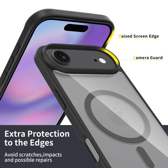 JP MagFit Clear MagSafe θήκη με μαγνήτη N52, iPhone Air, μαύρη