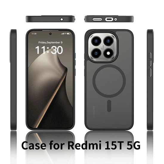 JP MagFit Colour MagSafe θήκη με μαγνήτη N52, Xiaomi 15T, μαύρη