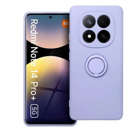 Θήκη Σιλικόνης δαχτυλίδι, Xiaomi Redmi Note 14 Pro Plus 5G, μωβ