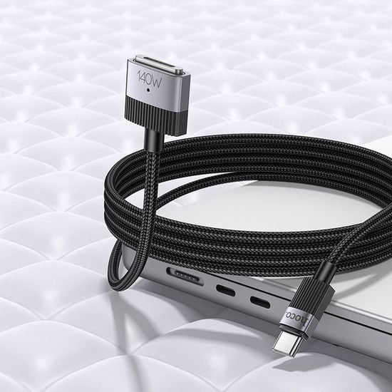Hoco Magnetische Kabel USB-C naar MagSafe 3 - Mag3 U141, 5A 140W, 1,8m - Zwart