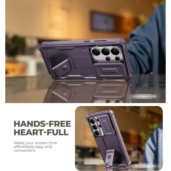 Dexnor 360 Kickstand Camprotector θήκη Samsung Galaxy S26 Ultra, μωβ