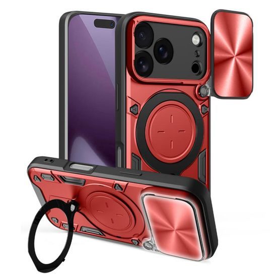 iPhone 17 Pro / 18 Pro ümbris – Techsuit CamGuard Pro kaamerakaitsega alusega – punane