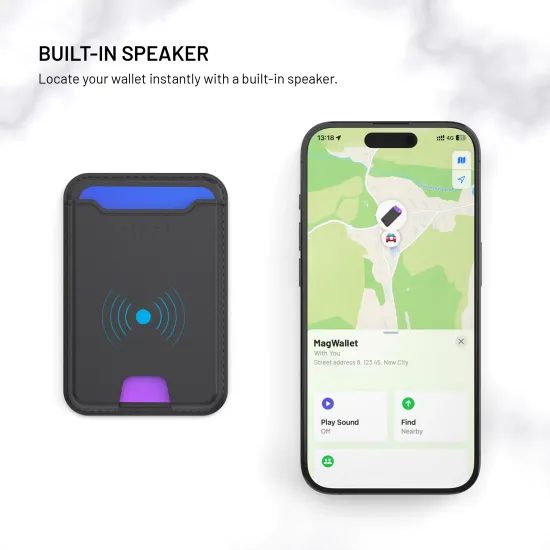 FIXED MagWallet pénztárca MagSafe-fel, Find My lokátorral és vezeték nélküli töltéssel, fekete