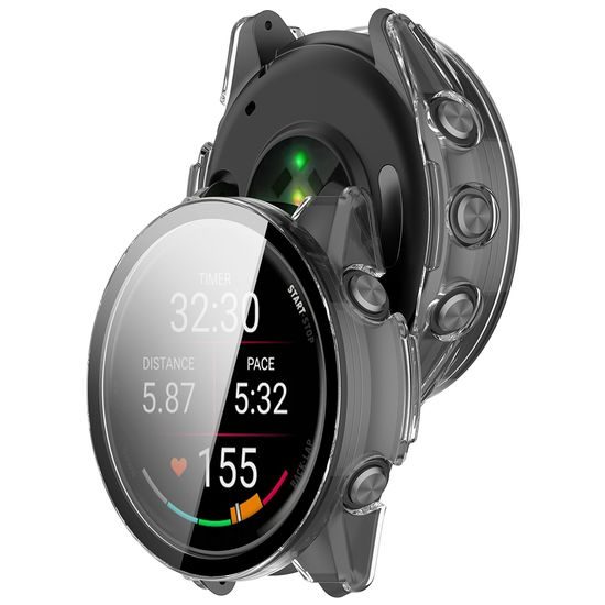 Techsuit Defense360 Pro Schutzhülle für Garmin Forerunner 70 / Forerunner 170 - Gehärtetes Displayschutzglas - Transparent