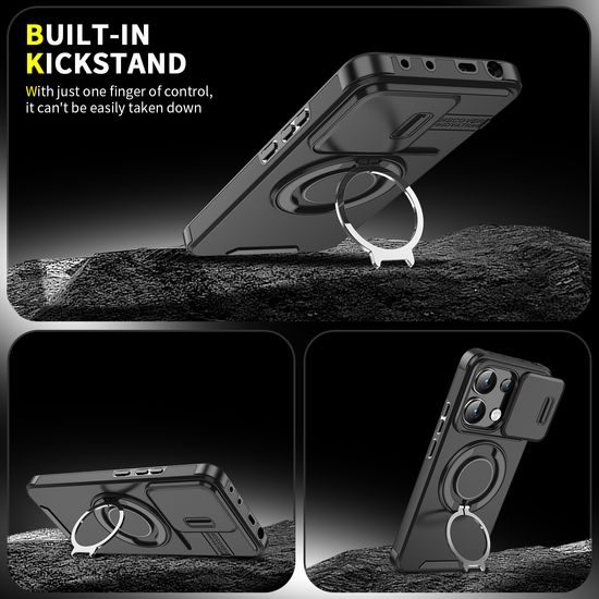 Camslide Stand obal, Xiaomi Redmi Note 13 5G, černý