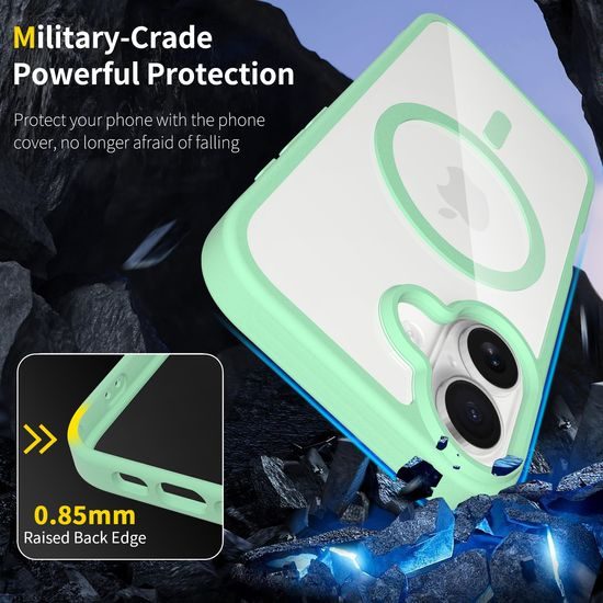 JP MagFit Clear MagSafe θήκη με μαγνήτη N52, iPhone 17, πράσινη