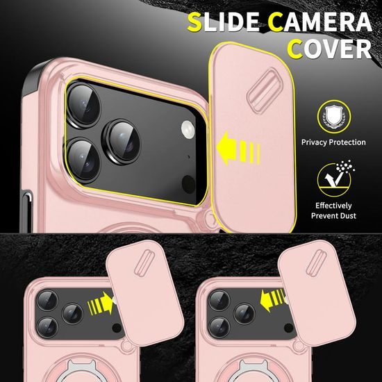 Camslide Stand etui, iPhone 18 Pro Max, rožnat