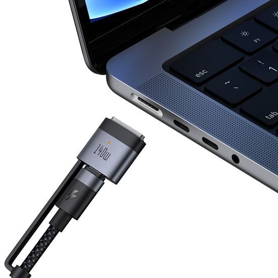 Mcdodo 2σε1 καλώδιο δεδομένων (CA-0140) USB-C - USB-C + MagSafe 3, 240W, LED ένδειξη, 2 m, μαύρο