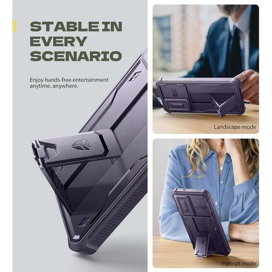 Dexnor 360 Kickstand Camprotector obal Samsung Galaxy S25 FE, fialový