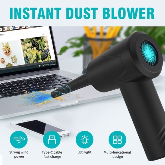 Air Duster φορητός ηλεκτρικός φυσητήρας σκόνης 3σε1 με επαναφόρτιση και 3 επίπεδα ισχύος