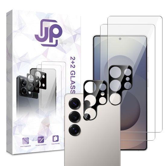 JP Combo pack, Sada 2 tvrzených skel a 2 sklíček na fotoaparát, Samsung Galaxy S26 Ultra