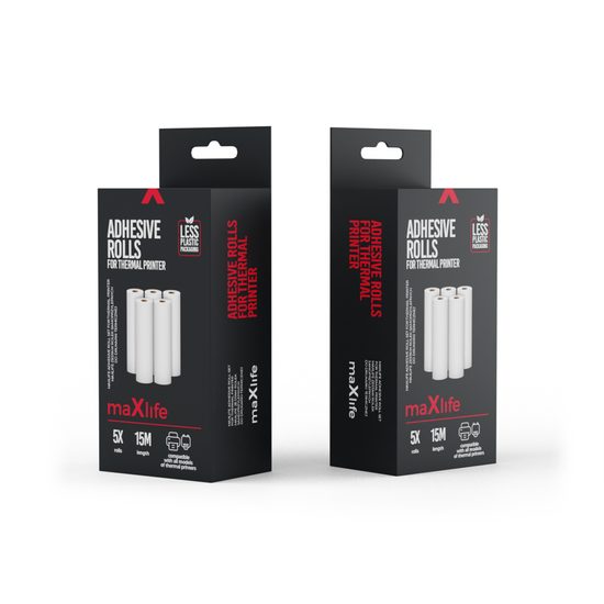 Maxlife σετ αυτοκόλλητων ρολών για θερμικό εκτυπωτή (5τμχ)