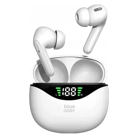 BlueStar Ασύρματα Bluetooth Ακουστικά TWS T60, Λευκά