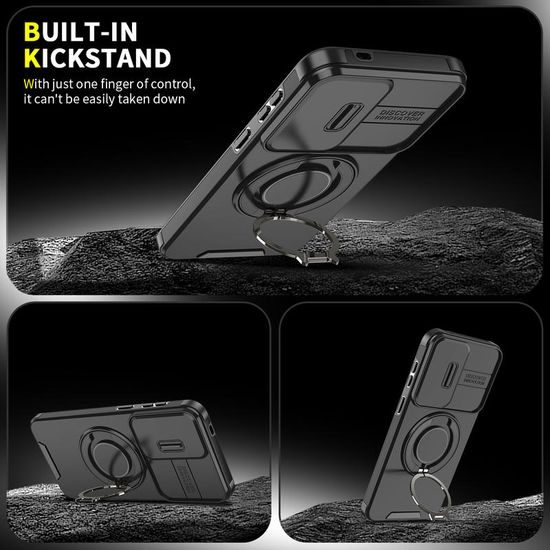 Husă Camslide Stand, Samsung Galaxy A57, negru