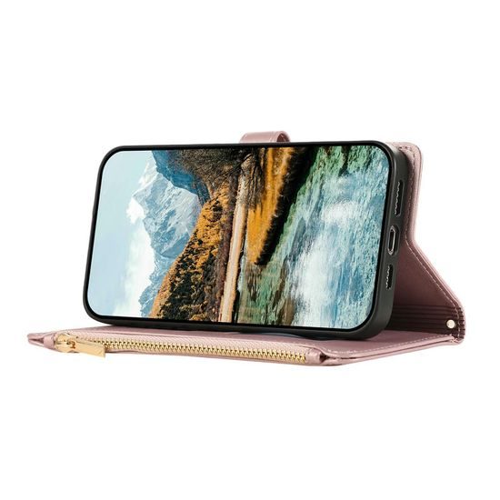 Xiaomi 14T vāciņš – Glamour maku vāciņš ar siksniņu – rozā