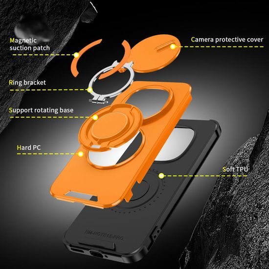 Husă Camslide Stand, Xiaomi Redmi Note 15 Pro 5G, portocaliu