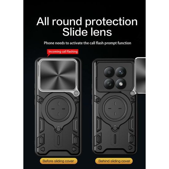 Θήκη Camshield Ring, Xiaomi Redmi Note 15 4G, μαύρη