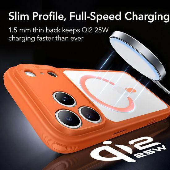 iPhone 17 Pro Max / 18 Pro Max vāciņš – ESR Classic Hybrid HaloLock MagSafe – oranžs