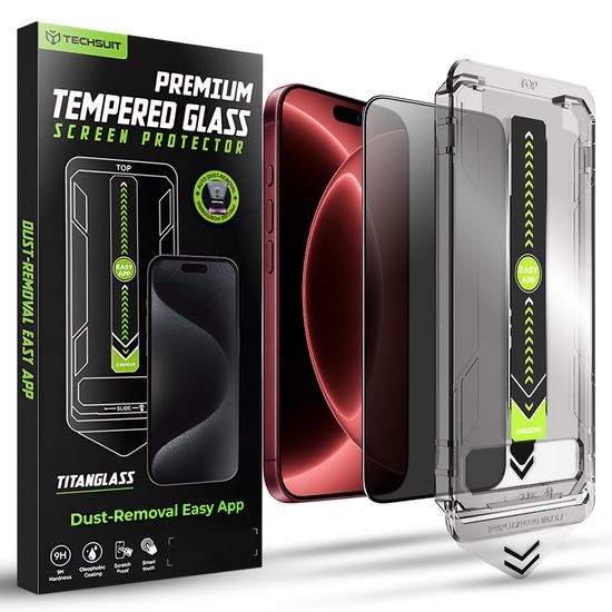 iPhone 18 Pro Max kaitseklaas – Techsuit TitanGlass Privacy privaatsusklaas