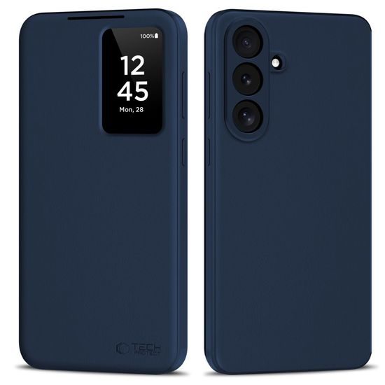 Tech-Protect Smart Wallet Schutzhülle für Samsung Galaxy S26 FE - Kartenfach und Smart Window - Blau