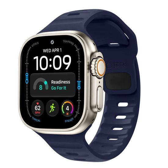 Tech-Protect Silicone Line řemínek, Apple Watch 8 / 9 / 10 / 11 / 12 / SE / Ultra (44 / 45 / 46 / 49 mm), modrý