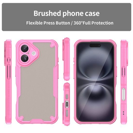 ArmorShield Hybrid Case, iPhone 16, Rosa