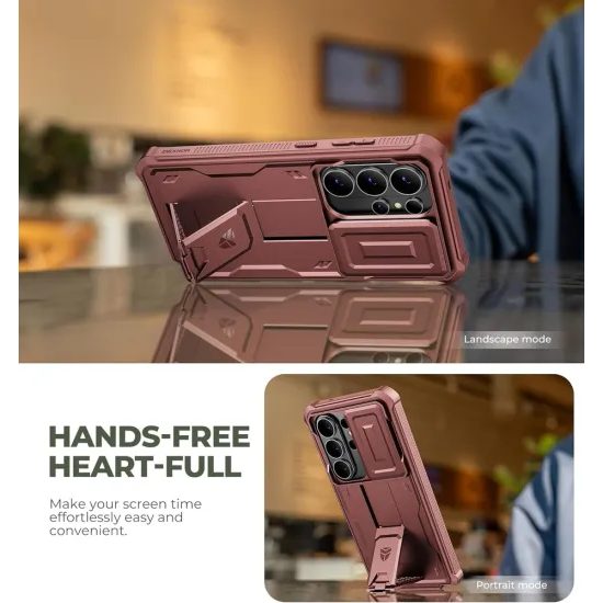 Dexnor 360 Kickstand Camprotector θήκη Samsung Galaxy S26 Ultra, μπορντό