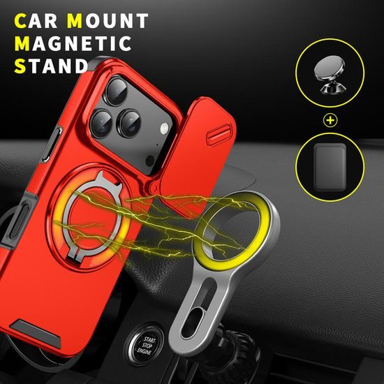 Camslide Stand etui, iPhone 18 Pro, rdeč