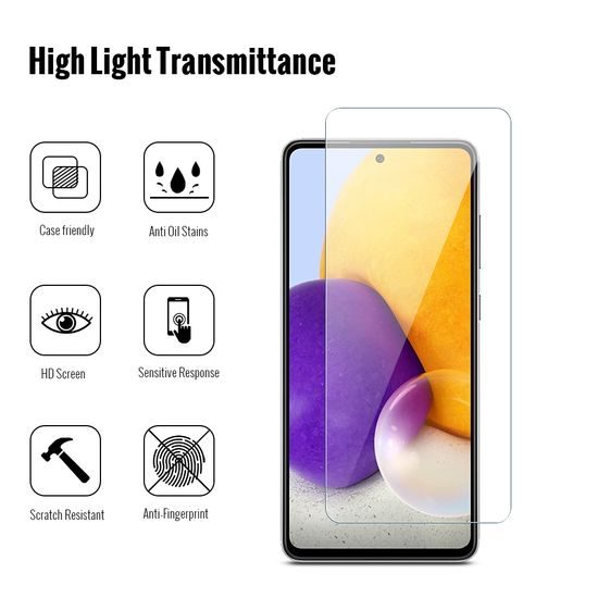 JP Long Pack Προστατευτικά Γυαλιά Οθόνης, 3 γυαλιά για το τηλέφωνο, Samsung Galaxy A72
