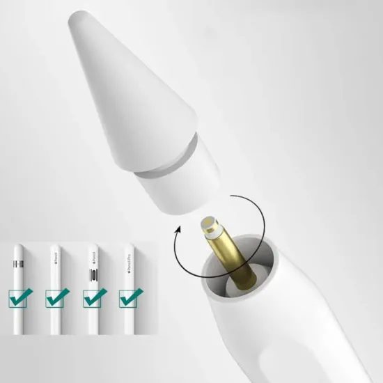Tech-Protect Ersatzspitzen für Apple Pencil - 4 Stück - Weiß