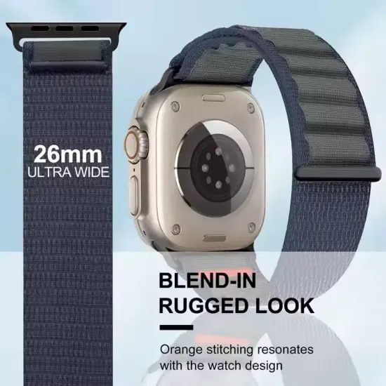 JP Νάιλον λουράκι Alpine Loop, Apple Watch 1 / 2 / 3 / 4 / 5 / 6 / 7 / 8 / 9 / 10 / SE 1 / 2 / 3 (38 / 40 / 41 / 42 mm), μαύρο