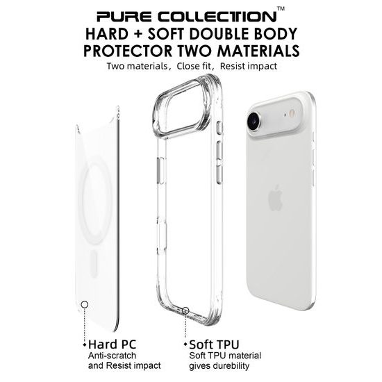 JP MagFit MagSafe θήκη με πιστοποίηση 3M SGS, iPhone Air, διάφανη