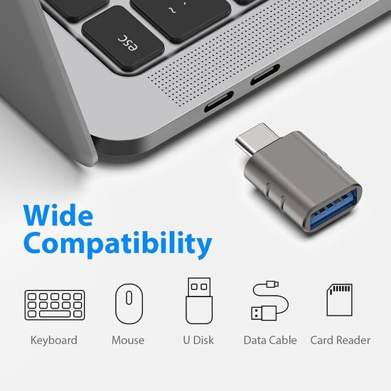 Techsuit Premium OTG προσαρμογέας SlateVolt (A10) USB - USB-C, γκρι