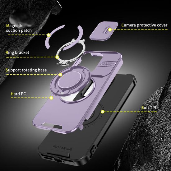 Camslide Stand tok, Xiaomi Redmi 17, lila