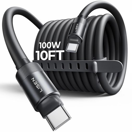 Lisen Кабел за данни L115 USB-C - USB-C, 100 W, 3 m, черен