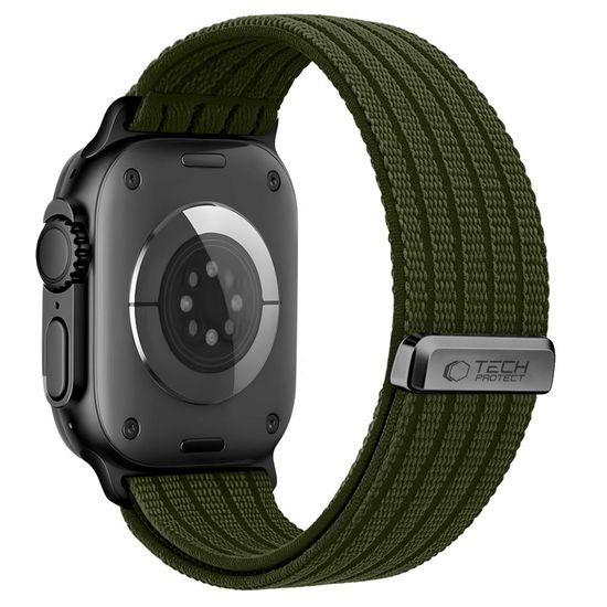 Apple Watch 8 / 9 / 10 / 11 / 12 / SE / Ultra (44 / 45 / 46 / 49 mm) nailoninis sportinis dirželis – Tech-Protect Nylon Sport – žalia