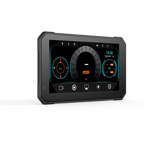Motociklistički zaslon 6" s prednjom i stražnjom kamerom, GPS-om i TPMS-om te bežičnim Apple CarPlay i Android Auto