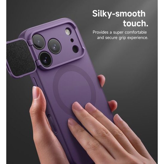 Husă Suritch MagSafe cu Suport și Protecție Cameră iPhone 17 Pro / 18 Pro, mov