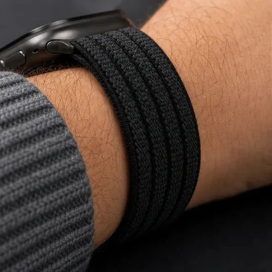 Tech-Protect Nylon Sport řemínek, Apple Watch 8 / 9 / 10 / 11 / SE / Ultra (44 / 45 / 46 / 49 mm), černý