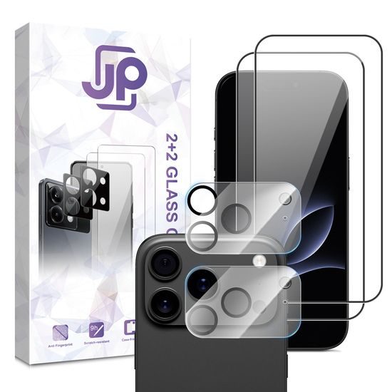 JP Combo Pack Screenprotector - Gehard glas (2 stuks) + 2x Lens Protector - voor iPhone 17 Pro Max