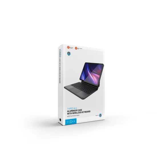 FIXED Typee Alu tok vezeték nélküli billentyűzettel, Apple iPad 10.9 2022 / iPad 11 2025, CZ, fekete