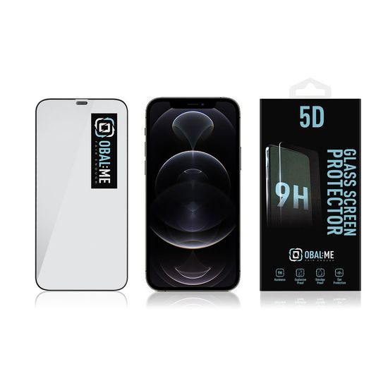 OBAL:ME 5D kaljeno steklo za Apple iPhone 12 Pro Max, črno
