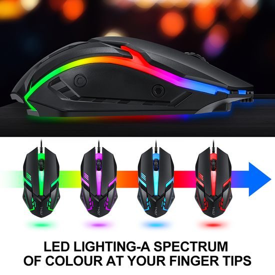 T-WOLF TF800, RGB gaming set 4 σε 1 (πληκτρολόγιο, ποντίκι, headset, mousepad)
