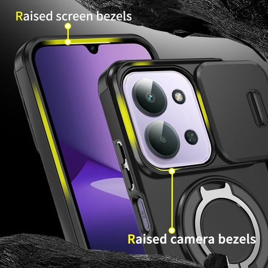 Θήκη Camslide Stand, Xiaomi Redmi 15C, μαύρη