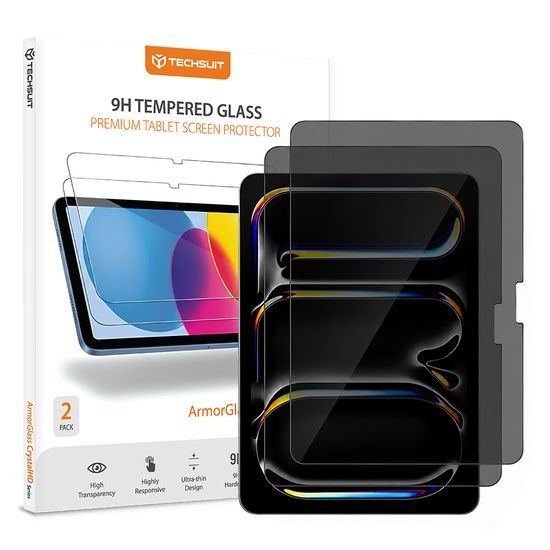 Techsuit ArmorGlass CrystalHD Privacy, iPad Pro 11 (2024) / iPad Pro 11 (2025), 2 sztuki