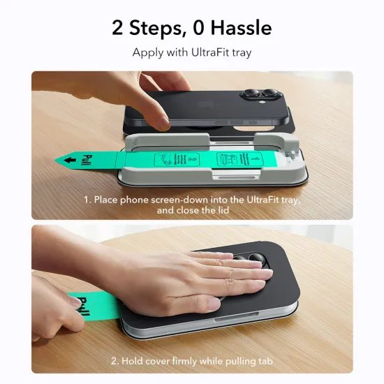 ESR Σκληρυμένο Γυαλί UltraFit, iPhone 16 Pro / 17, 2 τεμάχια