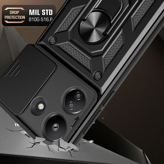 Techsuit CamShield, Xiaomi Redmi 13C 4G / Poco C65, fekete