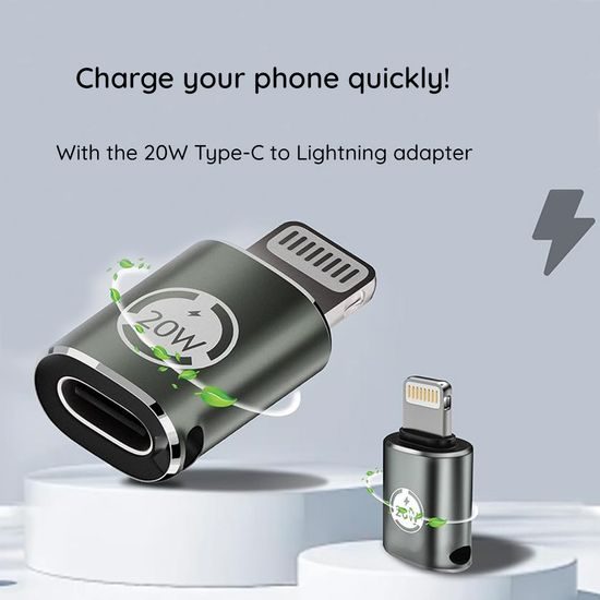 Techsuit Premium OTG προσαρμογέας TitanCoreX (A11) USB-C - Lightning, γκρι