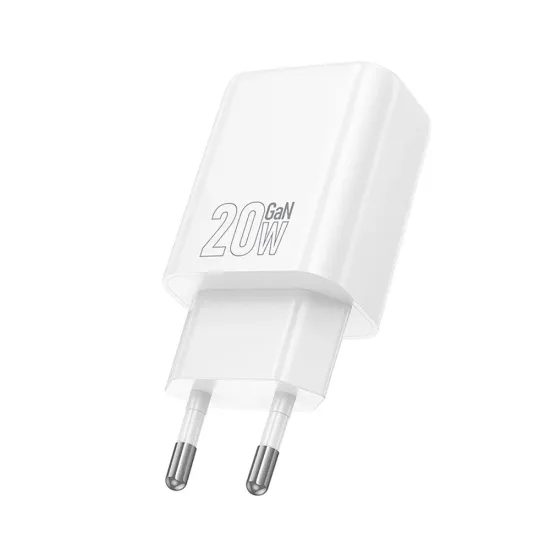 Hoco Δικτυακός Φορτιστής N61 USB + USB-C, PD QC3.0 3A 20W, λευκός